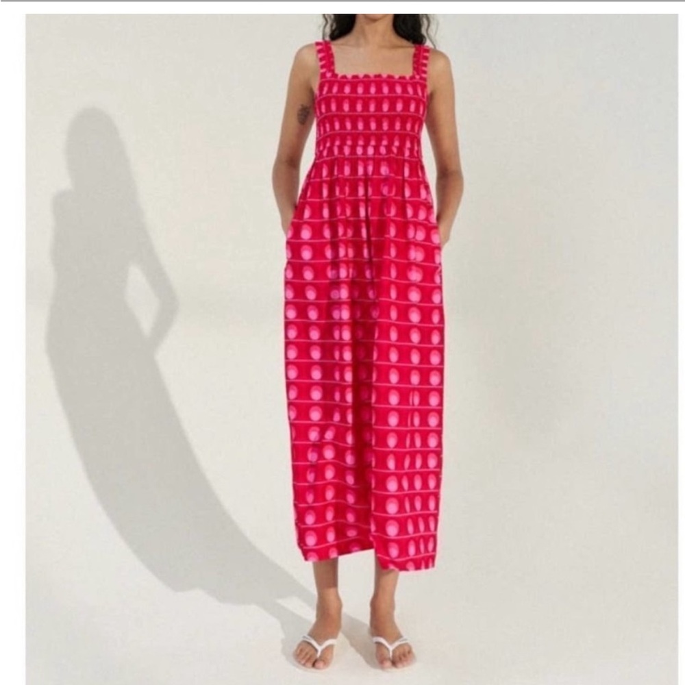 Katie Pink Smocked Midi main image 1